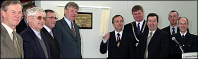 Unveiling the commemorative plaque for the opening of Callan Fire Station